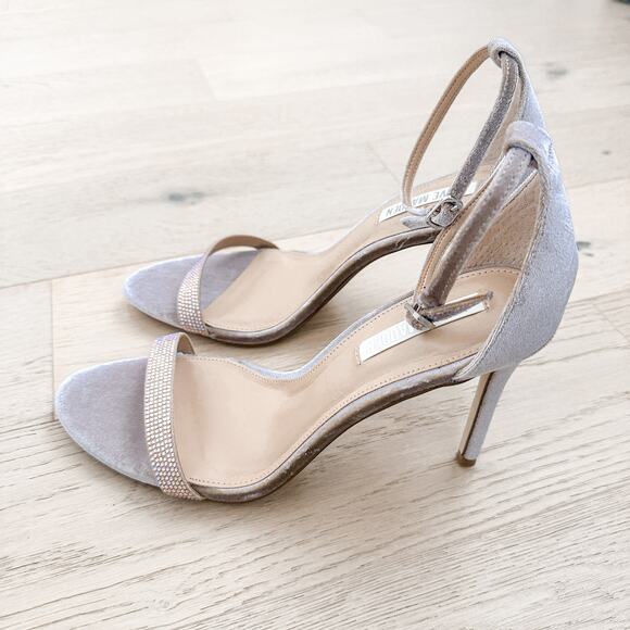 Steve Madden Sandal Womens 9.5 Tecy Velvet Rhinestone Heeled Glam Event Wedding‎ - Picture 3 of 9